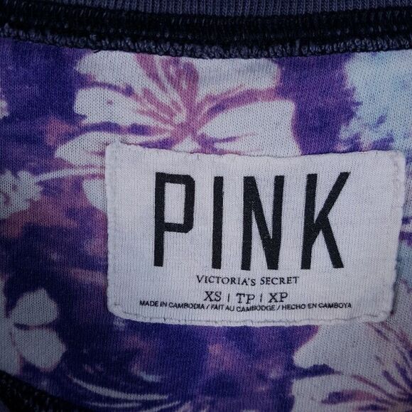 VICTORIA SECRET PINK Womens Top XS Gray Pullover Logo Long Sleeve Tee - Picture 2 of 7